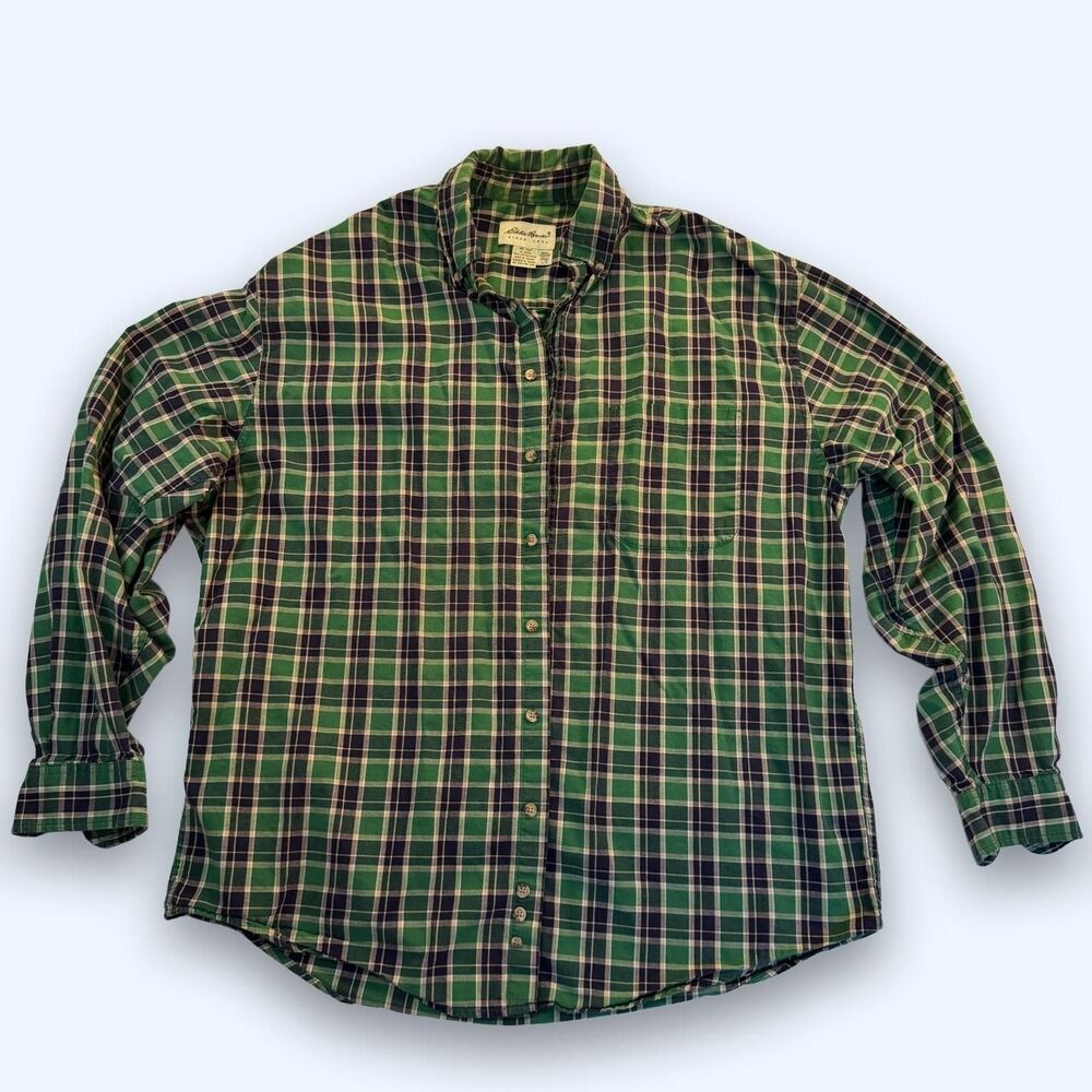 Eddie Bauer Plaid Cotton Button Up Shirt